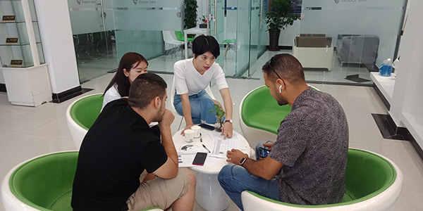 Customers from France cooperate wheel repair machine with us
